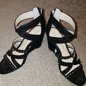 Jessica Simpson Black Suede Wedges